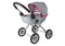 Speelgoed kinderwagen - grijs-roze - 57x35x54 cm - inklapbaar