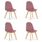 Velvet eetkamerstoel - 4 stuks - donkerroze - 81,5 cm hoog