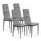 Velvet eetkamerstoel - set van 4 - zwart staal - max. 120 kg
