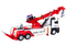 Vrachtwagen speelgoed - wit-rood - 31 x 12,5 x 9,5 cm - licht en geluid