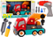 Vrachtwagen speelgoed - oranje - 28x20x14 cm - incl. gereedschap