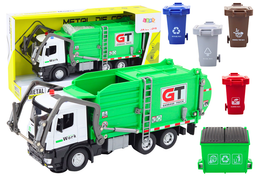 Vuilniswagen speelgoed - groen - 31 x 13 x 8 cm - educatief