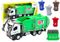 Vuilniswagen speelgoed - groen - 31 x 13 x 8 cm - educatief