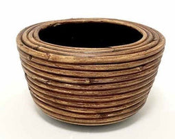 Van der Leeden - Drypot Rotan Stripe D19H12Cm Brons