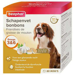 Beaphar - Schapenvet Bonbons Knoflook Mini's hondensnack
