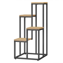 Plantenstandaard - eiken/zwart - 34x34x71 cm - zelfmontage
