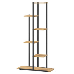 Plantenstandaard - eiken/zwart - 60x24x113 cm - 6 niveaus