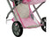 Poppenwagen - beige met roze stippen - verstelbare handgreep - omzetbaar in wandelwagen