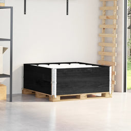 Palletopzetranden 2 st 100x100 cm massief grenenhout zwart