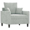 Fauteuil 60 cm fluweel lichtgrijs