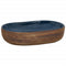 Opzetwasbak ovaal 59x40x14 cm keramiek bruin en blauw