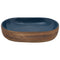 Opzetwasbak ovaal 59x40x14 cm keramiek bruin en blauw