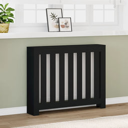 Radiatorombouw 104x20x82 cm bewerkt hout zwart
