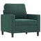 Fauteuil 60 cm fluweel donkergroen