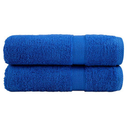 Handdoeken 2 st 600 g/m 50x100 cm 100% katoen blauw