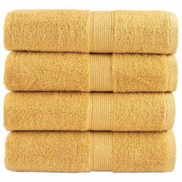 Washandjes 4 st 600 g/m 30x30 cm 100% katoen goudkleurig