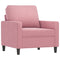 Fauteuil 60 cm fluweel roze