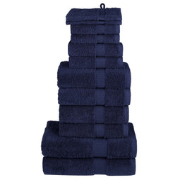 12-delige Handdoekenset 600 g/m 100% katoen marineblauw
