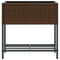 Plantenbak met schap poly rattan bruin