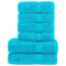 6-delige Handdoekenset 600 g/m 100% katoen turquoise