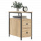 Nachtkastje 30x60x60 cm bewerkt hout sonoma eikenkleurig