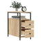 Nachtkastje 30x60x60 cm bewerkt hout sonoma eikenkleurig