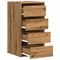 Ladekast 40x41x76 cm bewerkt hout artisanaal eikenkleurig