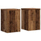 Plantenstandaards 2 st 25x25x35 cm bewerkt hout oud houtkleurig