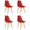 Eetkamerstoelen 4 st kunststof rood