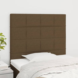 Hoofdborden 2 st 80x5x78/88 cm stof donkerbruin