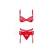Kanten Ondergoed Set Obsessive Heartina Rood L/XL