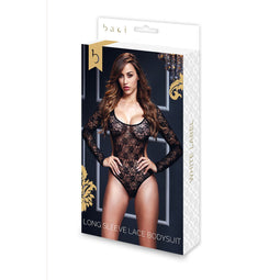 Zwart Lacy Bodysuit Achterkant uitgesneden One Size Baci Lingerie BW3102