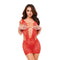 Ondergoed Set Baci Lingerie Lace Mini Dress Rood (Één maat)