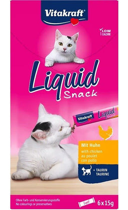 VITAKRAFT Liquid Snack Chicken - Kattensnoepje - 6 x 15g
