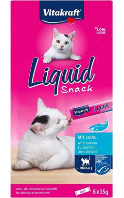 VITAKRAFT Liquid Snack Salmon - Kattensnoepje - 6 x 15g