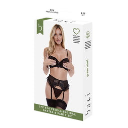 Ondergoed Set Baci Lingerie Peek-A-Boo Bra Zwart (S/M)
