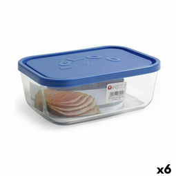 Lunchbox Borgonovo Blauw Rechthoekig 2,3 L (6 Stuks)
