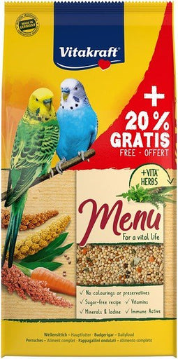VITAKRAFT Menu Vital - voedsel voor grasparkiet - 1kg + 20%