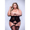 Korset Baci Lingerie Peek-a-boo Zwart 2 Onderdelen