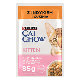 PURINA Cat Chow Kitten Kalkoen en Courgette - natvoer voor katten - 4 x 85g