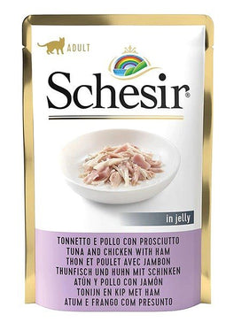 SCHESIR in jelly Tuna and chicken with ham - nat kattenvoer - 85 g