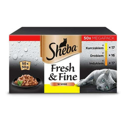 Kattenvoer Sheba Fresh & Fine Kip Pauw Vogels 50 x 50 g