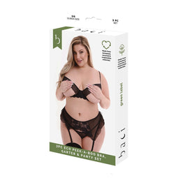 Ondergoed Set Baci Lingerie Peek-A-Boo Bra Zwart (Queen)