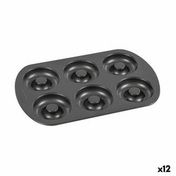 Oven Mould Quttin Donuts Koolstofstaal Zwart 32 x 21 x 2,3 cm (12 Stuks)