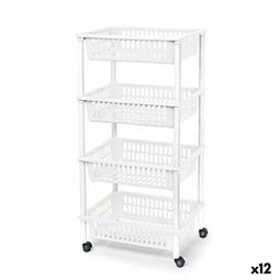 Groentetrolley Tontarelli Mito 4 Plastic Wit 40 x 29 x 62 cm (12 Stuks)