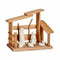 Kerststal set Wit Natuurlijk Hout Keramisch 10 x 21 x 25 cm (2 Stuks)