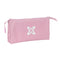 Pennenetui met 3 vakken Munich Basic Roze 22 x 12 x 3 cm