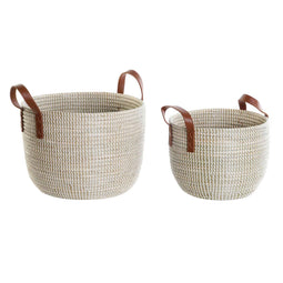 Basket spelset DKD Home Decor Natuurlijk Lichtbruin Polyurethaan Zeegras 41 x 41 x 29 cm