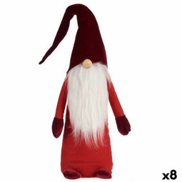 Decoratieve figuren Kabouter Wit Rood Polyester Hout Zand 20 x 100 x 25 cm (8 Stuks)