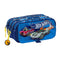 Pennenetui met 3 vakken Hot Wheels Sonny Marineblauw 21,5 x 10 x 8 cm